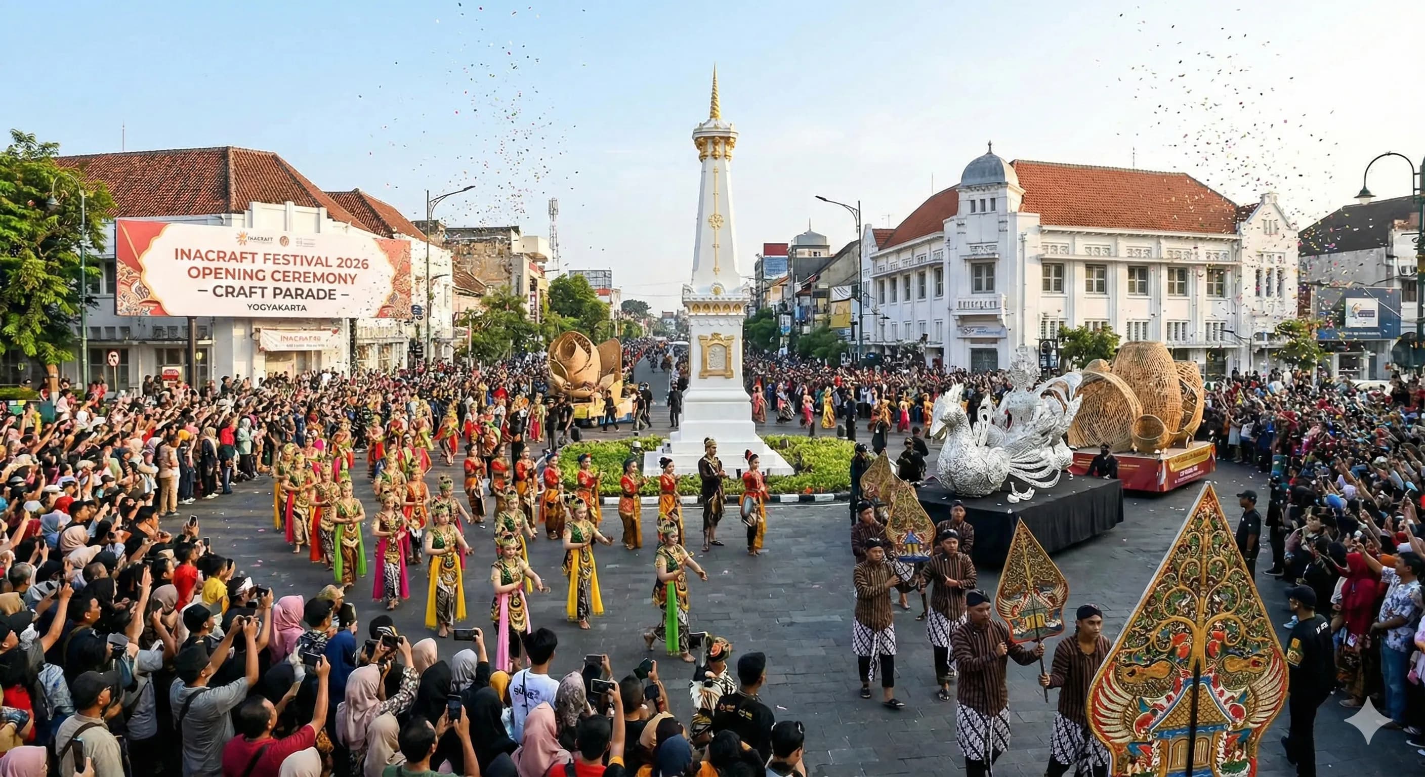 INACRAFT Festival Craft Parade Opening Ceremony in Yogyakarta with traditional Indonesian heritage